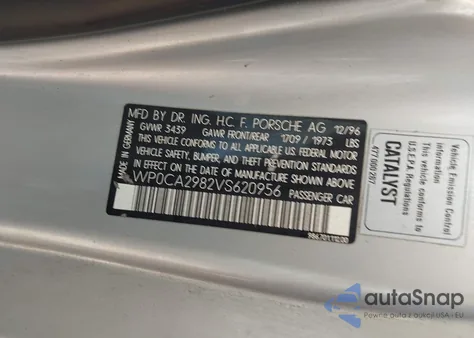 1997 Porsche Boxster из США, поврежденный, VIN WP0CA2982VS620956
